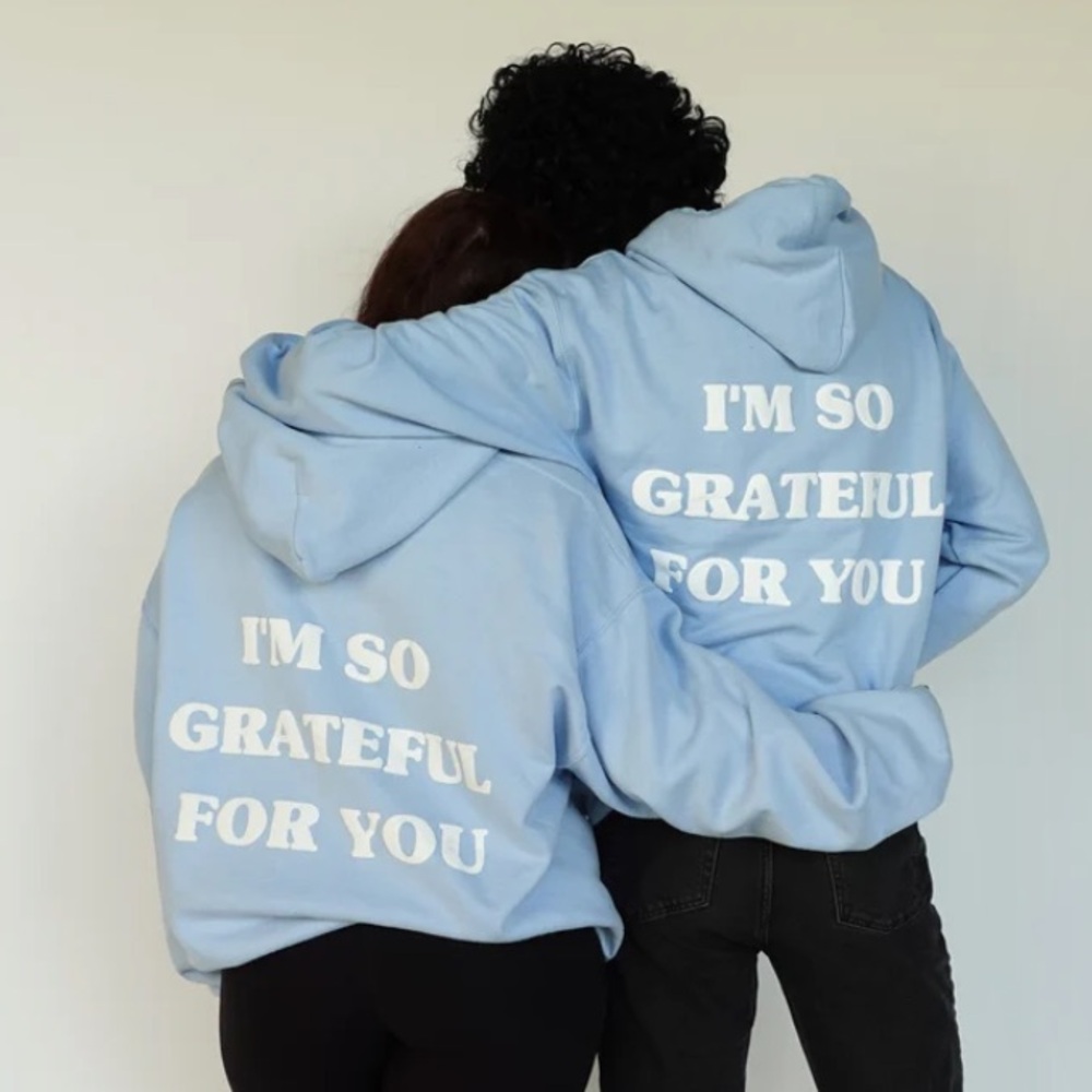 Reborn Club 'GRATEFUL FOR YOU' baby blue hoodie